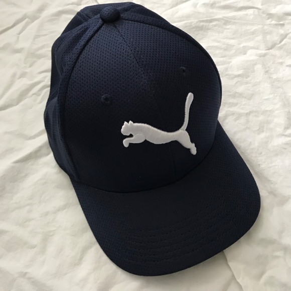 NWOT PUMA Jaguar Baseball Cap L/XL Hat Dark Navy Blue Mesh Back Unisex - Picture 2 of 10